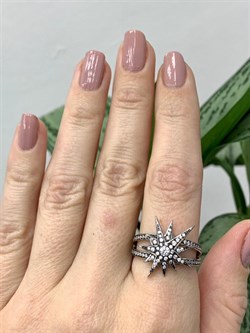 *Кольцо р.19 Белый Фианит арт. CZ-R02980-X-WB-W-X-W-441 вес 4,8 г - фото 270398