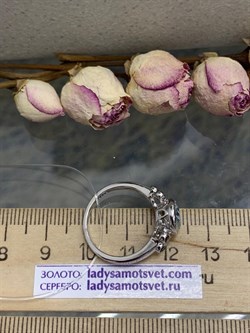 *Кольцо р.17 Голубой Топаз Сапфир арт. RB-R00387-X-W-BU-X-BL-393 вес 2,9 г - фото 270443