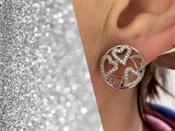 *Серьги Белый Фианит Микро Вставки арт. MP-E0-041-X-W-X-X-W-206 вес 4,3 г - фото 270461