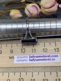 *Кольцо р.17 Синий Фианит арт. PD-R00322-X-W-SAP-X-W-158 вес 2,35 г - фото 270467