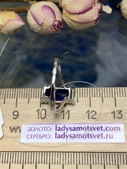 *Кольцо р.17 Синий Фианит арт. PD-R00322-X-W-SAP-X-W-158 вес 2,35 г - фото 270470
