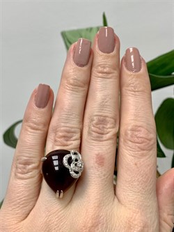 *Кольцо р.16 Дымчатый Кварц Раухтопаз арт. NS-R00764-X-W-BR-X-X-621 вес 6.2 г - фото 270474