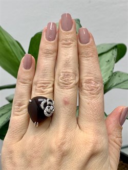 *Кольцо р.15,5 Дымчатый Кварц Раухтопаз арт. NS-R00764-X-W-BR-X-X-645 вес 6 г - фото 270496 *Кольцо р.15,5 Дымчатый Кварц Раухтопаз арт. NS-R00764-X-W-BR-X-X-645 вес 6 г - фото 270496