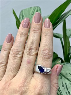 *Кольцо р.17,5 Синий Фианит арт. CZ-R01192-X-W-SAP-X-X-563 вес 4,25 г - фото 270515