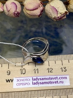 *Кольцо р.17,5 Синий Фианит арт. CZ-R01192-X-W-SAP-X-X-563 вес 4,25 г - фото 270522