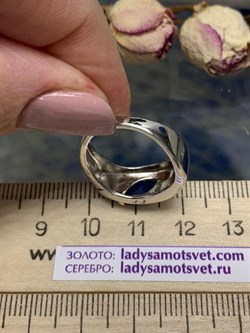 *Кольцо р.17,5 Синий Фианит арт. CZ-R01192-X-W-SAP-X-X-563 вес 4,25 г - фото 270523