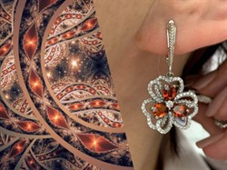 *Серьги Фианит Микс арт. AS-E00075-X-W-R-X-W-358 вес 6,1 г - фото 270557