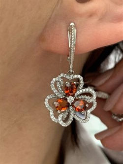 *Серьги Фианит Микс арт. AS-E00075-X-W-R-X-W-358 вес 6,1 г - фото 270559