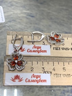 *Серьги Фианит Микс арт. AS-E00075-X-W-R-X-W-358 вес 6,1 г - фото 270560