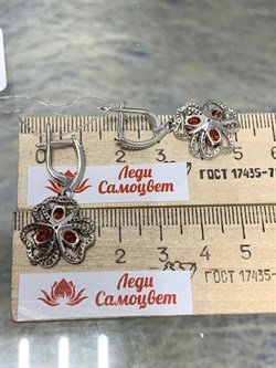 *Серьги Фианит Микс арт. AS-E00075-X-W-R-X-W-358 вес 6,1 г - фото 270561