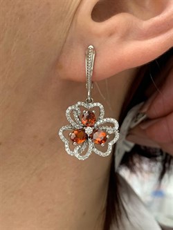 *Серьги Фианит Микс арт. AS-E00075-X-W-R-X-W-358 вес 6,1 г - фото 270563