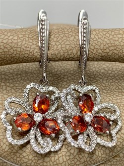 *Серьги Фианит Микс арт. AS-E00075-X-W-R-X-W-358 вес 6,1 г - фото 270564