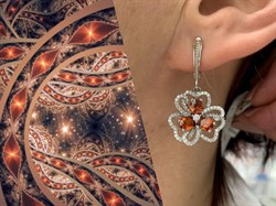 *Серьги Фианит Микс арт. AS-E00075-X-W-R-X-W-358 вес 6,1 г - фото 270565