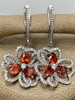 *Серьги Фианит Микс арт. AS-E00075-X-W-R-X-W-358 вес 6,1 г - фото 270566