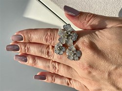 *Кольцо р.18 Васильки Белый Фианит Микро Вставки арт. CZ-R00858-X-W-W-X-W-534 вес 8,39 г - фото 270574 *Кольцо р.18 Васильки Белый Фианит Микро Вставки арт. CZ-R00858-X-W-W-X-W-534 вес 8,39 г - фото 270574