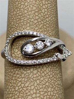 *Кольцо р.18 Белый Фианит арт. MP-RX0053-X-W-X-X-W-978 вес 2,6 г - фото 270596