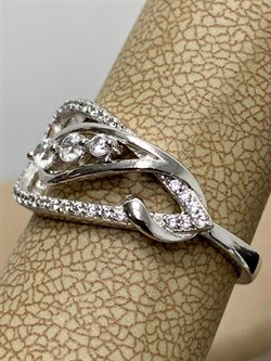 *Кольцо р.18 Белый Фианит арт. MP-RX0053-X-W-X-X-W-978 вес 2,6 г - фото 270603