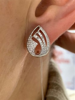 *Серьги Белый Фианит Микро Вставки арт. MP-E00060-X-W-X-X-W-051 вес 3,53 г - фото 270631 *Серьги Белый Фианит Микро Вставки арт. MP-E00060-X-W-X-X-W-051 вес 3,53 г - фото 270631