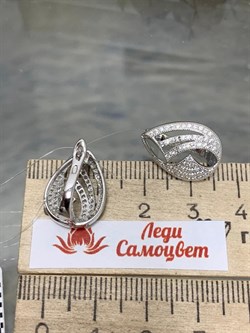 *Серьги Белый Фианит Микро Вставки арт. MP-E00060-X-W-X-X-W-051 вес 3,53 г - фото 270633 *Серьги Белый Фианит Микро Вставки арт. MP-E00060-X-W-X-X-W-051 вес 3,53 г - фото 270633