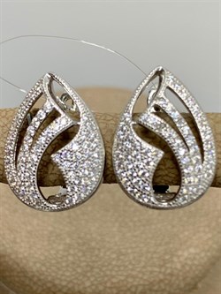 *Серьги Белый Фианит Микро Вставки арт. MP-E00060-X-W-X-X-W-051 вес 3,53 г - фото 270635 *Серьги Белый Фианит Микро Вставки арт. MP-E00060-X-W-X-X-W-051 вес 3,53 г - фото 270635