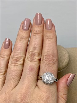 *Кольцо р.18,5 Белый Фианит арт. MP-R10075-X-W-X-X-W-409 вес 3,90 г - фото 270646