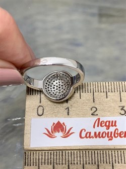*Кольцо р.18,5 Белый Фианит арт. MP-R10075-X-W-X-X-W-409 вес 3,90 г - фото 270648