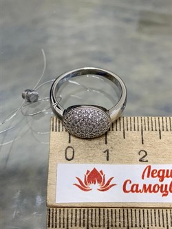 *Кольцо р.18,5 Белый Фианит арт. MP-R10075-X-W-X-X-W-409 вес 3,90 г - фото 270649