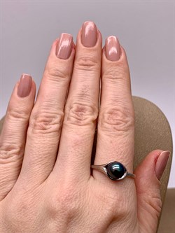 *Кольцо р.20,5 Черный Жемчуг д.7*7,5мм арт. 11400676.0.d-396 Вес 2,93 г - фото 270701 *Кольцо р.20,5 Черный Жемчуг д.7*7,5мм арт. 11400676.0.d-396 Вес 2,93 г - фото 270701