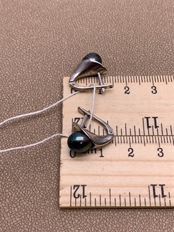 *Серьги Черный Жемчуг д.7*7,5мм арт. 21400676.0.d-556 Вес 4,09 г - фото 270742 *Серьги Черный Жемчуг д.7*7,5мм арт. 21400676.0.d-556 Вес 4,09 г - фото 270742