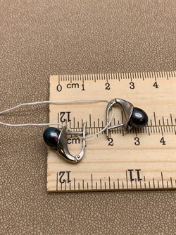 *Серьги Черный Жемчуг д.7*7,5мм арт. 21400676.0.d-556 Вес 4,09 г - фото 270743 *Серьги Черный Жемчуг д.7*7,5мм арт. 21400676.0.d-556 Вес 4,09 г - фото 270743