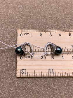 *Серьги Черный Жемчуг д.7*7,5мм арт. 21400676.0.d-617 Вес 4,13 г - фото 270759 *Серьги Черный Жемчуг д.7*7,5мм арт. 21400676.0.d-617 Вес 4,13 г - фото 270759