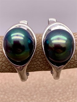 *Серьги Черный Жемчуг д.7*7,5мм арт. 21400676.0.d-617 Вес 4,13 г - фото 270761 *Серьги Черный Жемчуг д.7*7,5мм арт. 21400676.0.d-617 Вес 4,13 г - фото 270761