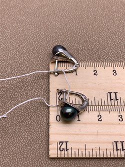 *Серьги Черный Жемчуг д.7*7,5мм арт. 21400676.d-631 Вес 4,13 г - фото 270766 *Серьги Черный Жемчуг д.7*7,5мм арт. 21400676.d-631 Вес 4,13 г - фото 270766