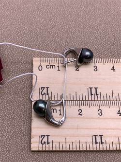 *Серьги Черный Жемчуг д.7*7,5мм арт. 21400676.d-631 Вес 4,13 г - фото 270767 *Серьги Черный Жемчуг д.7*7,5мм арт. 21400676.d-631 Вес 4,13 г - фото 270767
