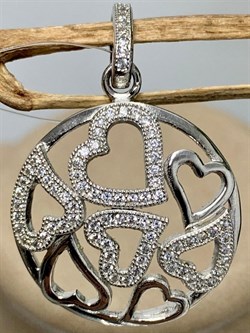 *Подвеска Белый Фианит Микро Вставки арт. MP-P00047-X-W-X-X-W-053 вес 2,37 г - фото 270822