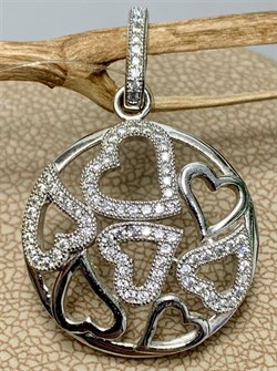 *Подвеска Белый Фианит Микро Вставки арт. MP-P00047-X-W-X-X-W-053 вес 2,37 г - фото 270823