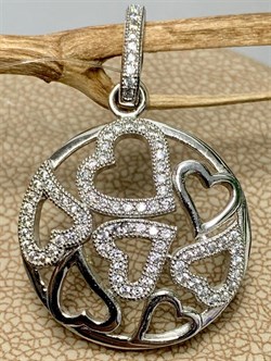 *Подвеска Белый Фианит Микро Вставки арт. MP-P00047-X-W-X-X-W-053 вес 2,37 г - фото 270824