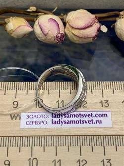 *Кольцо р.18 Белый Фианит Микро Вставки арт. MP-R90009-X-W-X-X-W-929 вес 5,2 г - фото 270914