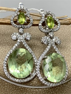 *Серьги Празиолит арт. AS-E06305-X-W-S-X-W-401 вес 7,5 г - фото 270995 *Серьги Празиолит арт. AS-E06305-X-W-S-X-W-401 вес 7,5 г - фото 270995