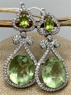 *Серьги Празиолит арт. AS-E06305-X-W-S-X-W-401 вес 7,5 г - фото 271000 *Серьги Празиолит арт. AS-E06305-X-W-S-X-W-401 вес 7,5 г - фото 271000