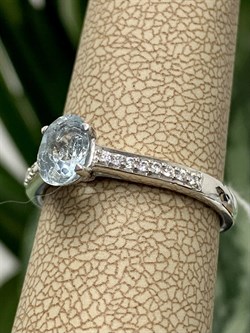 *Кольцо р.17,5 Голубой Топаз арт. CZ-R06981-X-W-BU-X-W-032 вес 2,2 г - фото 271002