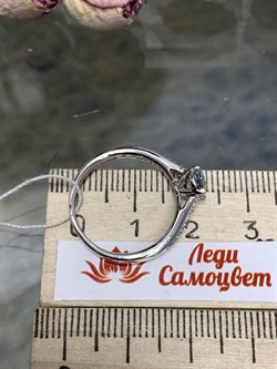 *Кольцо р.17,5 Голубой Топаз арт. CZ-R06981-X-W-BU-X-W-032 вес 2,2 г - фото 271005