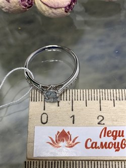 *Кольцо р.17,5 Голубой Топаз арт. CZ-R06981-X-W-BU-X-W-032 вес 2,2 г - фото 271006