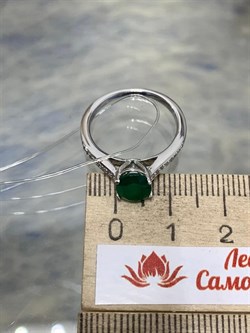 *Кольцо р.16,5 Зеленый Агат арт. AS-R06989-X-W-Gg-X-W-328 вес 2,7 г - фото 271014 *Кольцо р.16,5 Зеленый Агат арт. AS-R06989-X-W-Gg-X-W-328 вес 2,7 г - фото 271014