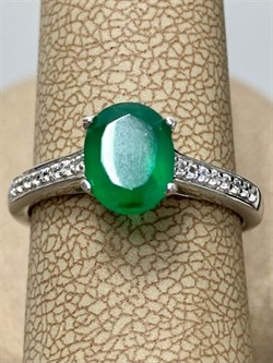 *Кольцо р.16,5 Зеленый Агат арт. AS-R06989-X-W-Gg-X-W-328 вес 2,7 г - фото 271018 *Кольцо р.16,5 Зеленый Агат арт. AS-R06989-X-W-Gg-X-W-328 вес 2,7 г - фото 271018