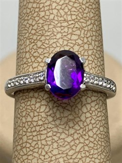 *Кольцо р.17 Аметист арт. AS-R06989-X-W-AM-X-W-419 вес 2,8 г - фото 271027