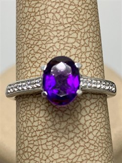 *Кольцо р.17 Аметист арт. AS-R06989-X-W-AM-X-W-419 вес 2,8 г - фото 271028