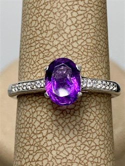 *Кольцо р.18 Аметист арт. AS-R06989-X-W-AM-X-W-394 вес 2,8 г - фото 271037