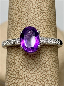 *Кольцо р.18 Аметист арт. AS-R06989-X-W-AM-X-W-394 вес 2,8 г - фото 271039