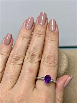 *Кольцо р.18,5 Аметист арт. AS-R06989-X-W-AM-X-W-854 вес 2,7 г - фото 271043